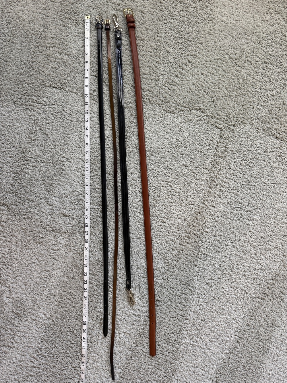 Bundle of Women’s Plus Leather Belts - Black, Brown, Bronze
